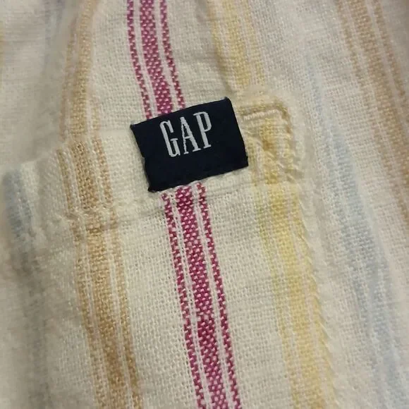 GAP Women's Striped Shorts Cream, Red, Blue And Yellow. Size S. NWT Linen Blend - Picture 8 of 11